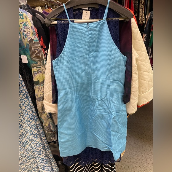 💙NWT 12 Lilly Pulitizer Double Layered Cotton Seaspray Blue Dress - Picture 6 of 6